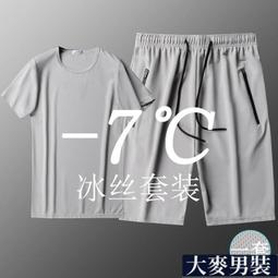 運動套裝男 夏冰絲短袖 青年加肥加大碼 透氣 跑步運動 休閒短褲 五分褲薄 價格比較,價格查詢,歷史價格詳細信息