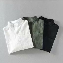 麻襯衫 M-3 領短袖襯衫男 時尚潮流五分袖 清新口袋套頭T恤 夏季休閒高級短袖韓版上衣 輕熟男裝 歷史價格詳細信息