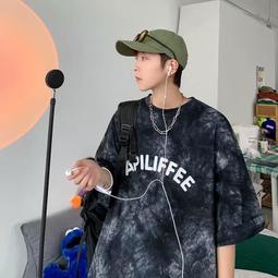 扎染夏季短袖男 4色M-5XL碼 短袖T恤男 夏季大尺碼短袖 扎染印花字母上衣【滿299元發貨】 歷史價格詳細信息