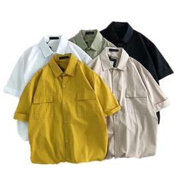 男生短袖 白襯衫 口袋襯衫 棉麻襯衫 亞麻襯衫男 大尺碼上衣五分袖襯衫 寬松襯衫短袖襯衫 休閑襯衫 工作襯衫 歷史價格詳細信息