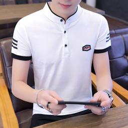 男生衣服 POLO衫 短袖 純棉夏季男士短袖T恤翻領POLO衫韓版青年帥氣潮流男裝上衣服 男短袖上衣 短袖Polo衫男【柏優小店】 歷史價格詳細信息