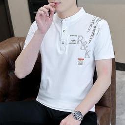 2024夏季男士新款立領亞麻短袖中國風刺繡寬鬆短袖休閒T恤上衣男 歷史價格詳細信息