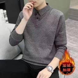 男士長袖上衣 男士打底上衣 加絨加厚半高領厚奧利絨衛衣ins青少年秋冬季美式新款潮流潮牌T恤 歷史價格詳細信息