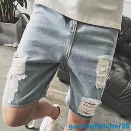 牛仔短褲 街頭風格 新款破壞丹寧 男牛仔破洞短褲 五分褲 牛仔褲 短褲 破褲(YMSW65）【壹號站】 歷史價格詳細信息