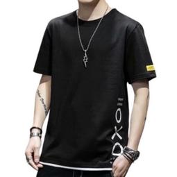 男假兩件短袖T恤 拼接T恤 五分袖 假兩件 韓版男裝 五分袖圓領假兩件短t 多層次穿搭T恤 印花T恤2130-MINTS名仕男裝 歷史價格詳細信息