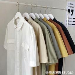 日系工裝襯衣 多口袋短袖襯衫 男士工裝休閑上衣 襯衣開衫情侶寬鬆襯衫外套 襯衫【逆主流】 歷史價格詳細信息