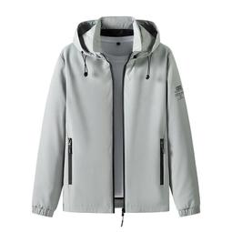 2023新款外套春秋季假兩件連帽夾克男士潮流大碼外套男生休閒上衣-潮男服飾 歷史價格詳細信息