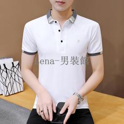 高品質polo衫 翻領拼色短袖 polo衫 短袖T恤男 夏季薄款休閒商務POLO衫男士透氣T恤-22號穿搭 歷史價格詳細信息