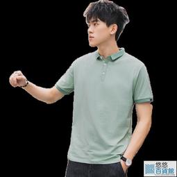 男士 Polo 衫短袖修身韓版休閒 Ins 純色字母鈕扣黑色上衣 BEFOYI SLC184-至簡原創 歷史價格詳細信息
