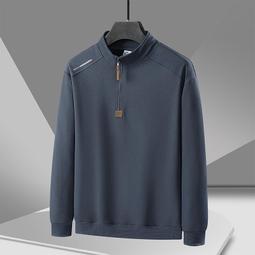 衛衣男 上衣男 立領套頭衛衣男春秋大碼男裝中年父親外套寬松純色 歷史價格詳細信息