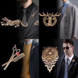 別針 胸針 歐美復古飾品  2018新款配飾復古樹枝鏈條馬梳子鏈子別針胸針女 男士胸針-寶島百貨 歷史價格詳細信息