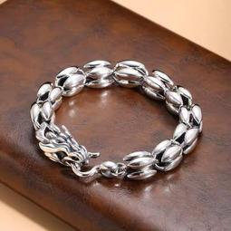 ★超優惠★男手鏈銀寬男士銀手鏈個性揚六字真言手鏈復古泰銀男士銀手鏈 歷史價格詳細信息
