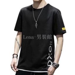 男假兩件短袖T恤 拼接T恤 五分袖 假兩件 韓版男裝 五分袖圓領假兩件短t 多層次穿搭T恤 印花T恤2130-MINTS名仕男裝 歷史價格詳細信息