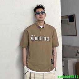 polo衫短袖男夏季寬鬆刺繡重磅青少年t恤學院風撞色短袖體恤潮牌-至簡原創 歷史價格詳細信息