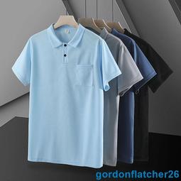 polo衫上班男短袖t恤夏季冰絲薄款翻領短袖商務休閒潮寬鬆-22號穿搭 歷史價格詳細信息