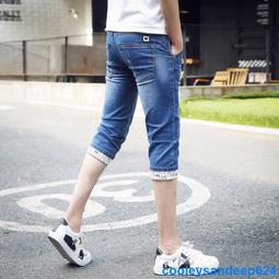 破洞五分七分牛仔褲男士 牛仔短褲男夏季薄款 歷史價格詳細信息