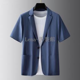 男士西服外套 夏季薄短袖西服男 小西裝男士韓版修身四分之三袖外套 青年半袖套裝時尚 歷史價格詳細信息