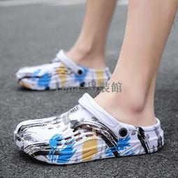 2024新款洞洞鞋男款外出潮流時尚厚底踩屎感超軟防滑複古中跟涼鞋 歷史價格詳細信息