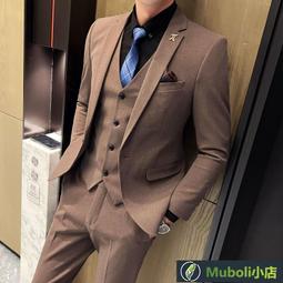 西裝 西裝 職業裝 西裝男三件　條紋伴郎新郎結婚禮　韓版修身高檔商務西裝 歷史價格詳細信息