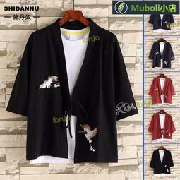 中國風外tao七分xiu男唐裝漢fu日系日式和風开shan道袍和fu亞麻寬松夏新品 歷史價格詳細信息