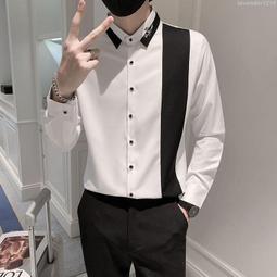 拼色長袖襯衫男 3色入 春秋季潮流百搭痞帥寸衫 港風日系寬鬆襯衣外套 小眾設計感潮牌炸街上衣 男女同款 歷史價格詳細信息