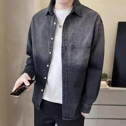 長袖襯衫男士春秋款式美式潮牌痞帥工裝襯衣春秋長袖休閑外套簡約 歷史價格詳細信息