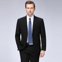 品牌新款男士西服套裝寬松純色休閑職業裝上班中年結婚新郎西裝男-毛毛男裝 歷史價格詳細信息