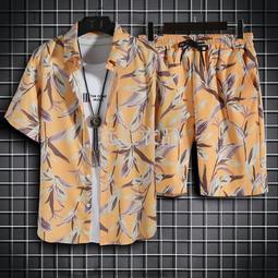 休閒套裝男 休閒穿搭套裝 型男穿搭 休閒男裝一整套 秋鼕季新款日係PU皮外套男士潮流穿搭一套機能風寬鬆街頭痞帥夾剋-潮流e線 歷史價格詳細信息