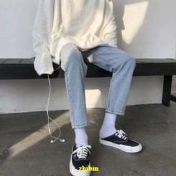 S-3XL牛仔褲 EDX藍色破洞牛仔褲男 夏季薄款 美式高街拖地褲子 寬松高腰褲 直筒闊腿褲 牛仔長褲 寬腿褲 情侶長褲·晴子寶藏屋 歷史價格詳細信息