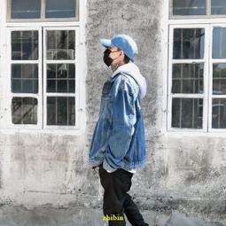 牛仔外套 連帽外套 水洗藍 水洗黑 連帽 單寧 可拆帽 寬版 復古 男女都可穿 DOT 聚點 歷史價格詳細信息