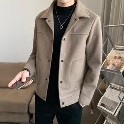 男士夾克外套   男士緊身外套短版毛呢大衣秋冬新款潮流休閒加厚毛呢風衣夾克 歷史價格詳細信息