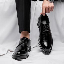 皮鞋男夏季透氣款英倫風正裝商務黑色尖頭增高休閒結婚新郎西裝鞋 價格比較,價格查詢,歷史價格詳細信息