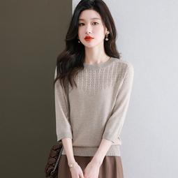 春夏新款女式圓領仿真絲胸前木耳邊長袖襯衫醋酸面料柔軟薄款上衣 歷史價格詳細信息