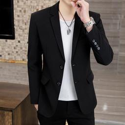 西裝外套男士春秋季新款商務韓版休閑修身黑色西服男便服西裝外套 西裝外套男-時尚男裝 歷史價格詳細信息