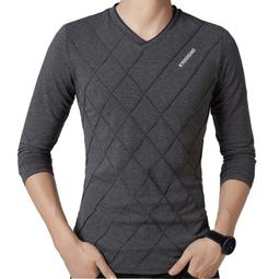 男春秋裝新款韓版T恤修身打底衫男士長袖男T恤潮男性衣服上衣T恤男裝休閒服裝-正正男裝 歷史價格詳細信息