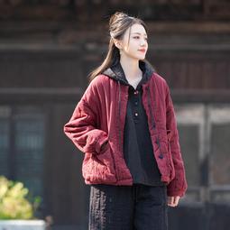 復古藝文盤扣立領羽絨棉服女寬鬆加厚百搭保暖麵包服外套棉襖 歷史價格詳細信息