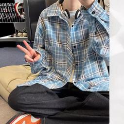 春秋季格子襯衫男 韓版潮流男生長袖襯衫 學生帥氣薄款百搭秋季襯衫 大尺碼休閑格子長袖襯衫 歷史價格詳細信息