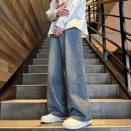 星空紋牛仔pants男士春秋款2024新款美式高街復古休閑寬松直筒長pants子 歷史價格詳細信息