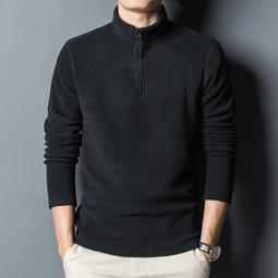 男士高領德絨衛衣2023秋冬半高領雙面絨保暖立領拉鏈打底衫衛衣-潮流好物 歷史價格詳細信息