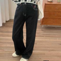 【好康】牛仔闊腿褲子褲口豎條拼接女休閒鬆緊腰闊腿褲棉簡約基礎工裝港風 歷史價格詳細信息