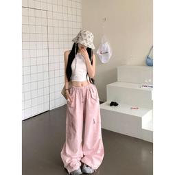 【好康】工裝褲寬鬆束腳夏季薄款2024高腰新款休閒美式速幹灰色運動褲 歷史價格詳細信息