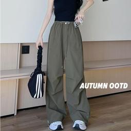 美式復古寬鬆抽繩工裝闊腿休閒褲個性百搭可束腳休閒長褲2024新款 歷史價格詳細信息