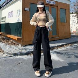 【好康】復古工裝褲女春季設計感小眾高腰顯瘦直筒休閒長褲寬鬆闊腿褲子潮 歷史價格詳細信息
