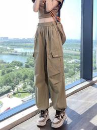 【好康】小格子工裝褲女2024秋時尚多口袋高腰顯瘦休閒束腳褲運動褲A1644 歷史價格詳細信息