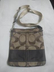 【COACH】經典緹花 迷你滿版兩用 手提包/水桶包 水藍色 歷史價格詳細信息