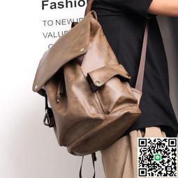 男款pu防水商務電腦背包通勤雙肩包時尚潮流大容量高中大學生書包 歷史價格詳細信息