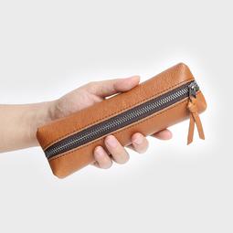 『皮皮創』原創設計手作真皮筆袋。簡約復古頭層植鞣牛皮化妝品收納包 多用途萬能各種小物真皮手拿包 歷史價格詳細信息