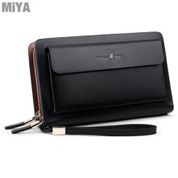 歐美防刮牛皮真皮男多卡手機長夾手拿包 深藍黑色 MiYA Dwight W0024 歷史價格詳細信息