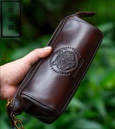 『皮皮創』原創設計手作真皮煙斗支架。純手工製作純牛皮煙斗架真皮煙斗架煙具收納男士個性配件美式復古真皮置物架 歷史價格詳細信息