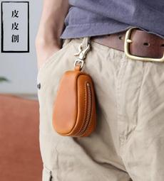 【零錢包】鑰匙包 收納包 牛皮圓形零錢袋 扣式開合／多色可選 歷史價格詳細信息